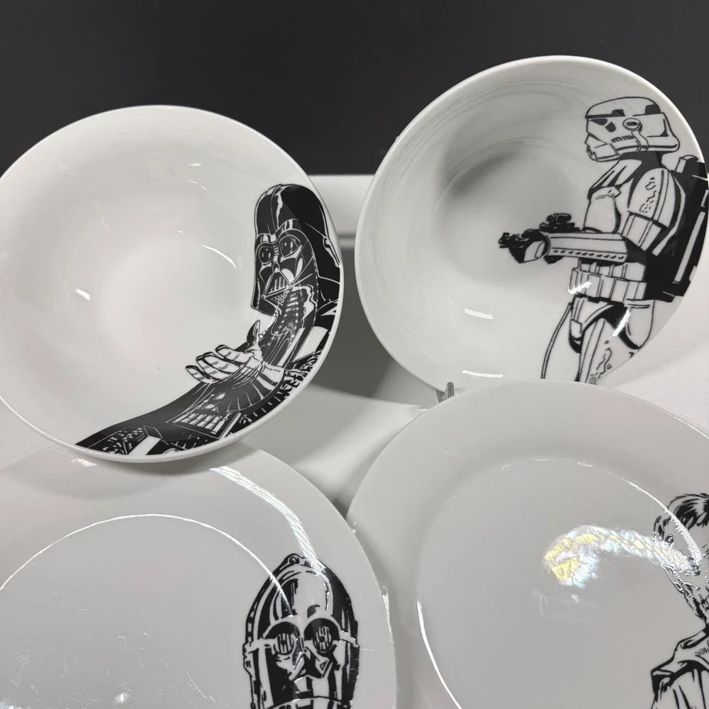 STAR WARS Zak Designs 6pc Plate Bowl Set Darth Vader Stormtrooper C-3PO Obi-Wan